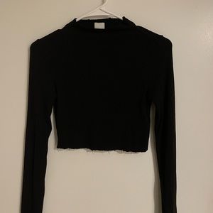 H&M long sleeve high neck crop top
